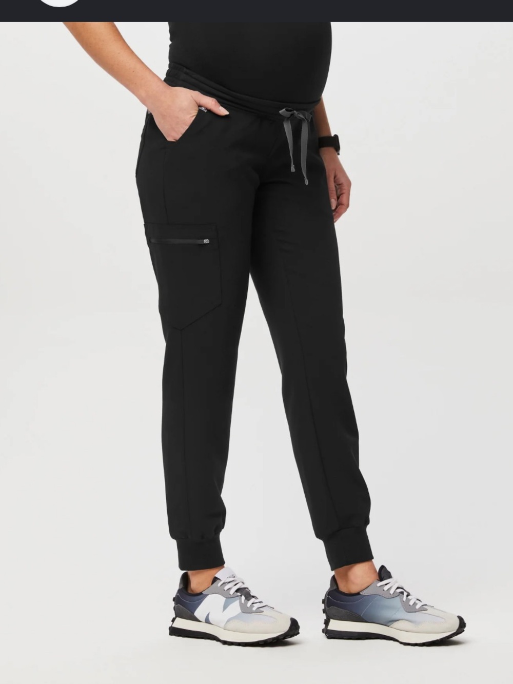 Figs Zamora Maternity Jogger Pants Scrubs Black